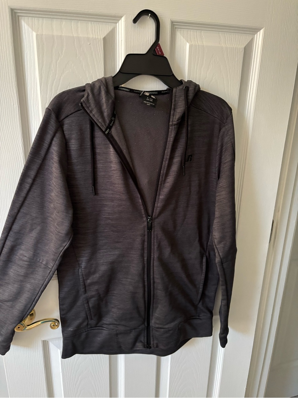 Russell Athletic Dark Gray Full-Zip Hooded Sweatshirt